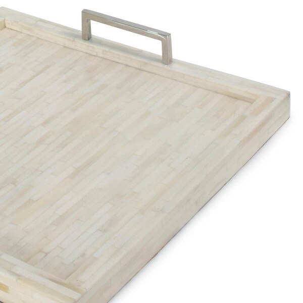 Nevis White Bone & Nickel Tray